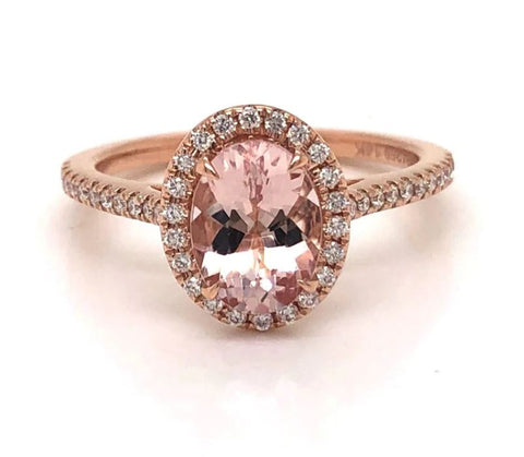 a morganite and diamond engagement ring