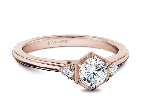 a rose gold diamond engagement ring