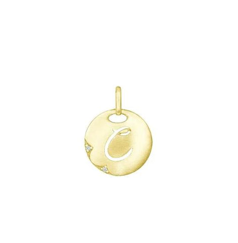 a yellow gold initial pendant