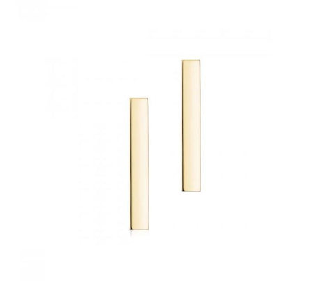 yellow gold bar earrings