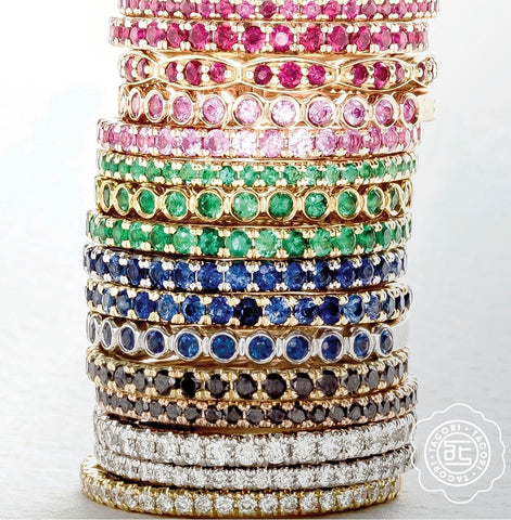 rainbow stacking rings by Tacori