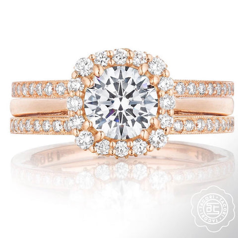 a full bloom diamond engagement ring