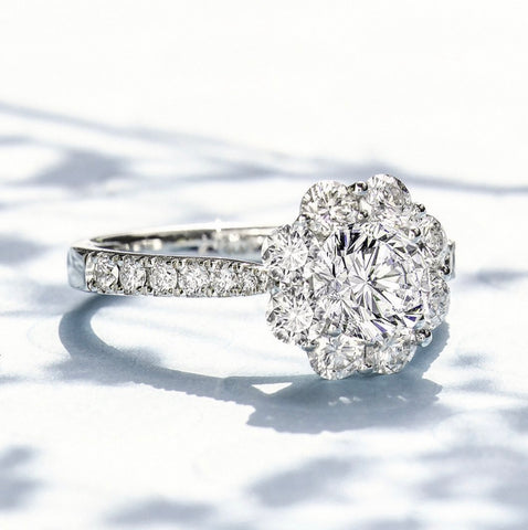 a floral diamond engagement ring