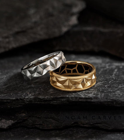 a white and yellow gold band