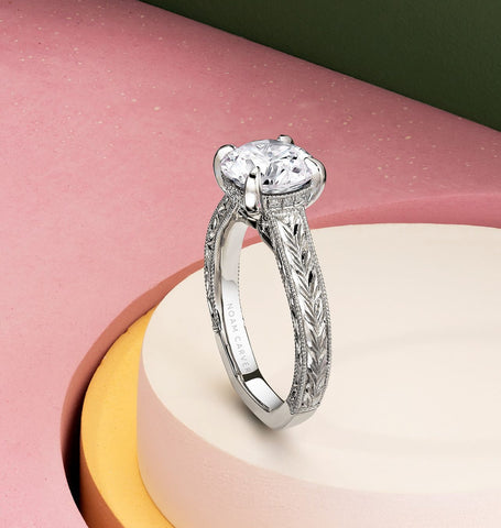 a white gold diamond solitaire ring