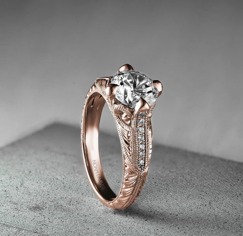 a rose gold engagement ring