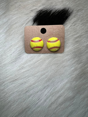 Softball Stud Earrings - Sass, Funk, & Junk - Softball Earrings
