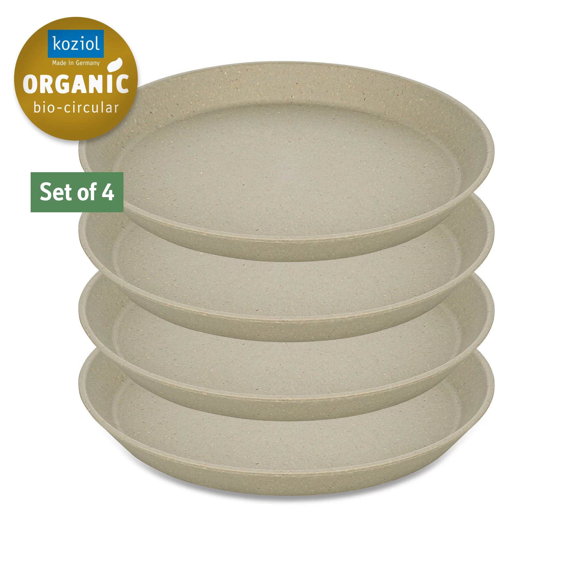 Se Koziol Tallerken Ø20,5 cm, 4 stk, Desert Sand - 100% naturmaterialer hos CAMP ON TOP