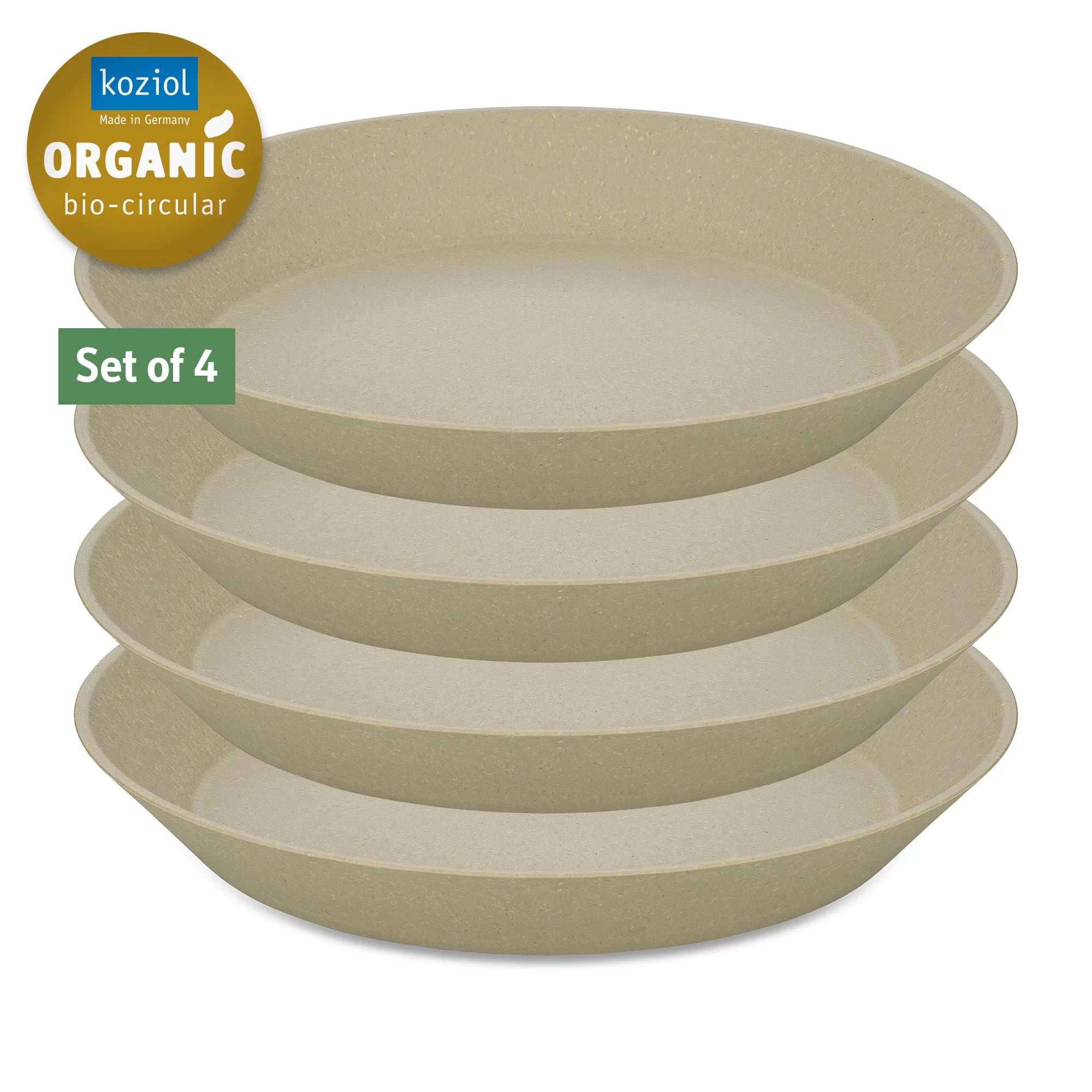 Billede af Koziol dyb tallerken Ø24 cm Connect Plate, Nature Desert Sand 4 stk. - 100% naturmaterialer