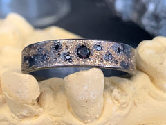 Galaxy with diamonds wedding ring