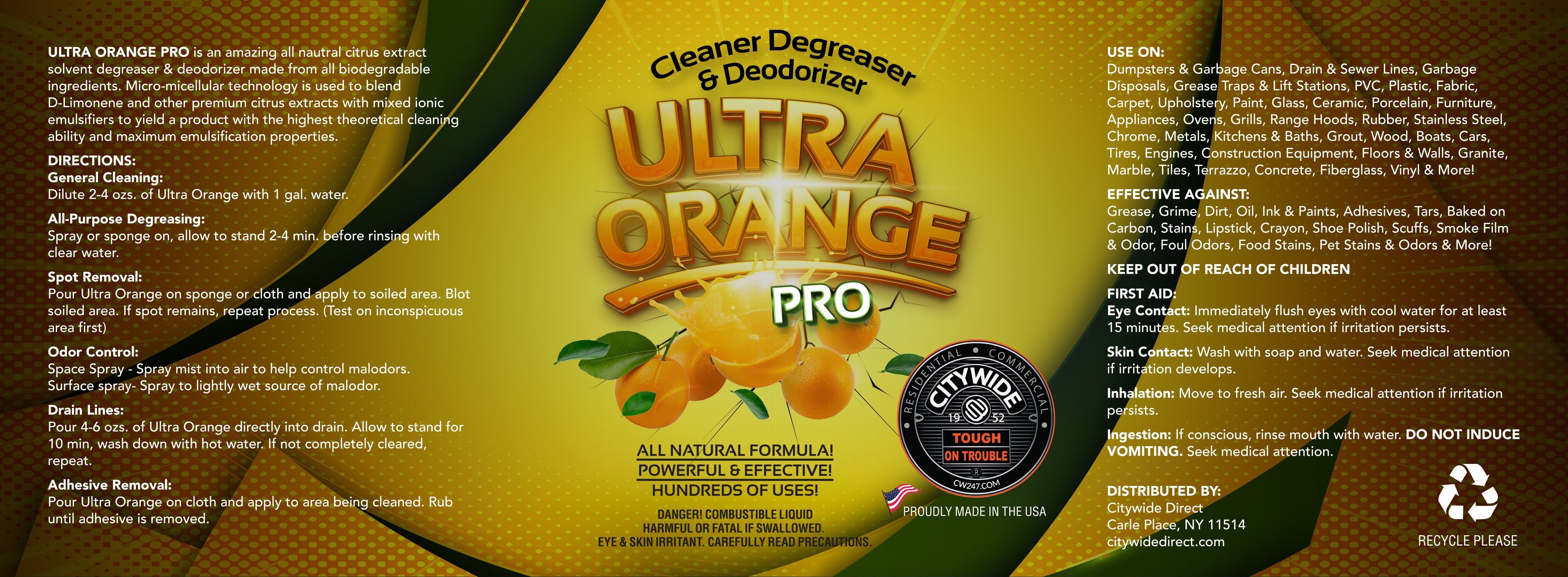 PRO-BRANDS Orange Glo Natural Citrus Cleaner/Degreaser - 5 Gal. Pail, All  Florida Paper
