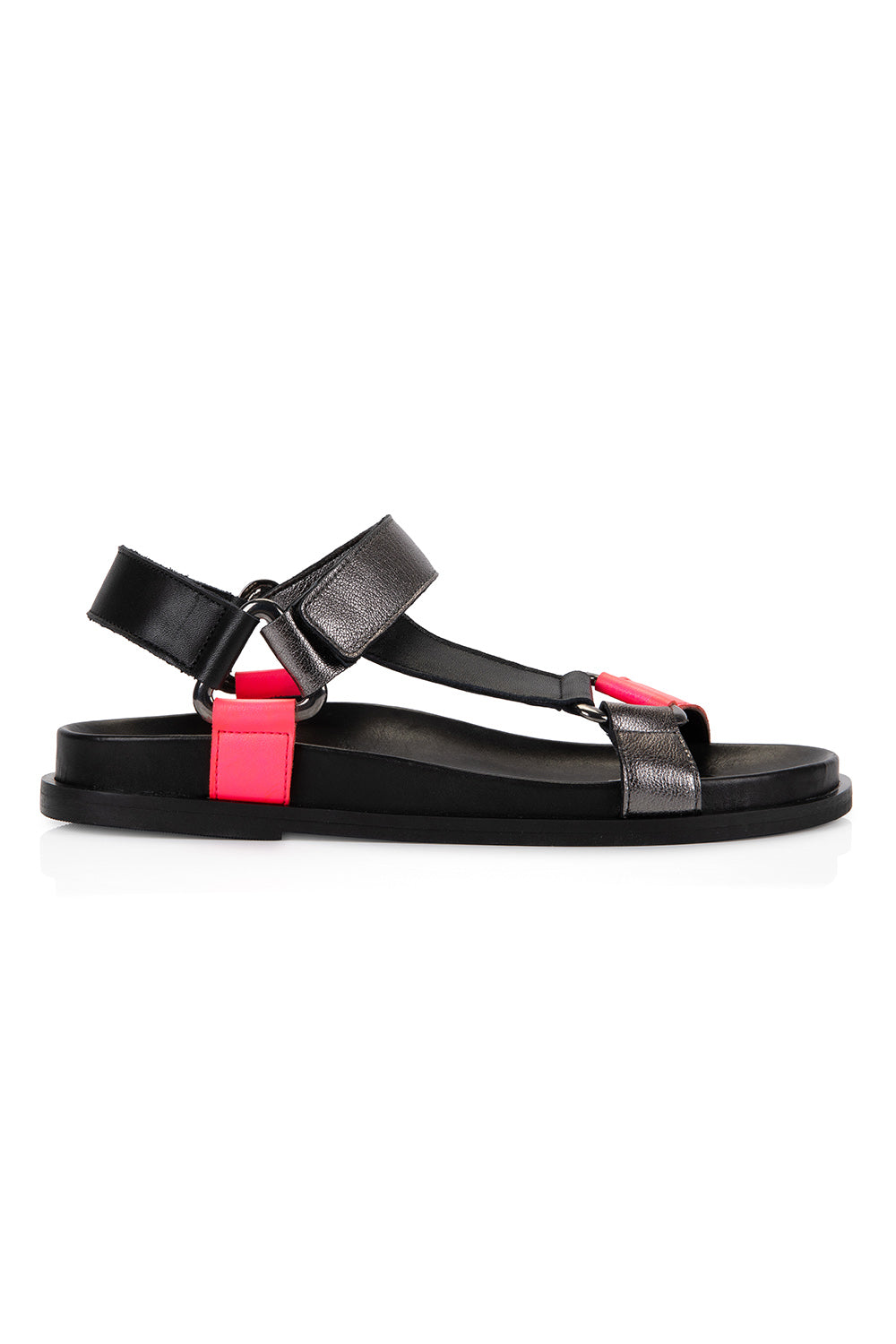 COMING SOON: Air & Grace x Scamp & Dude Black, Silver and Pink Velcro Sandals