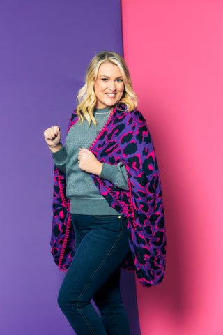 Sara Davies Super Scarf worn as a cardigan