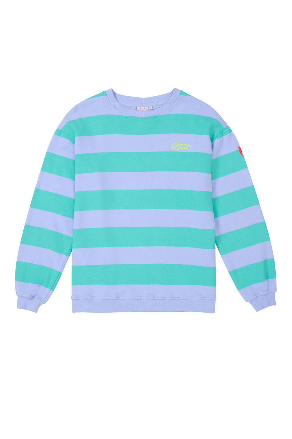 Lilac with Bright Green Stripe Oversized Sweatshirt