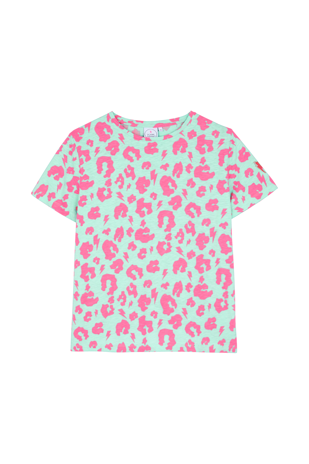 Green with Neon Pink Leopard T-Shirt