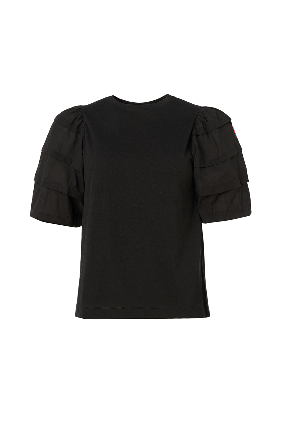 Black Pintuck Sleeve T-Shirt