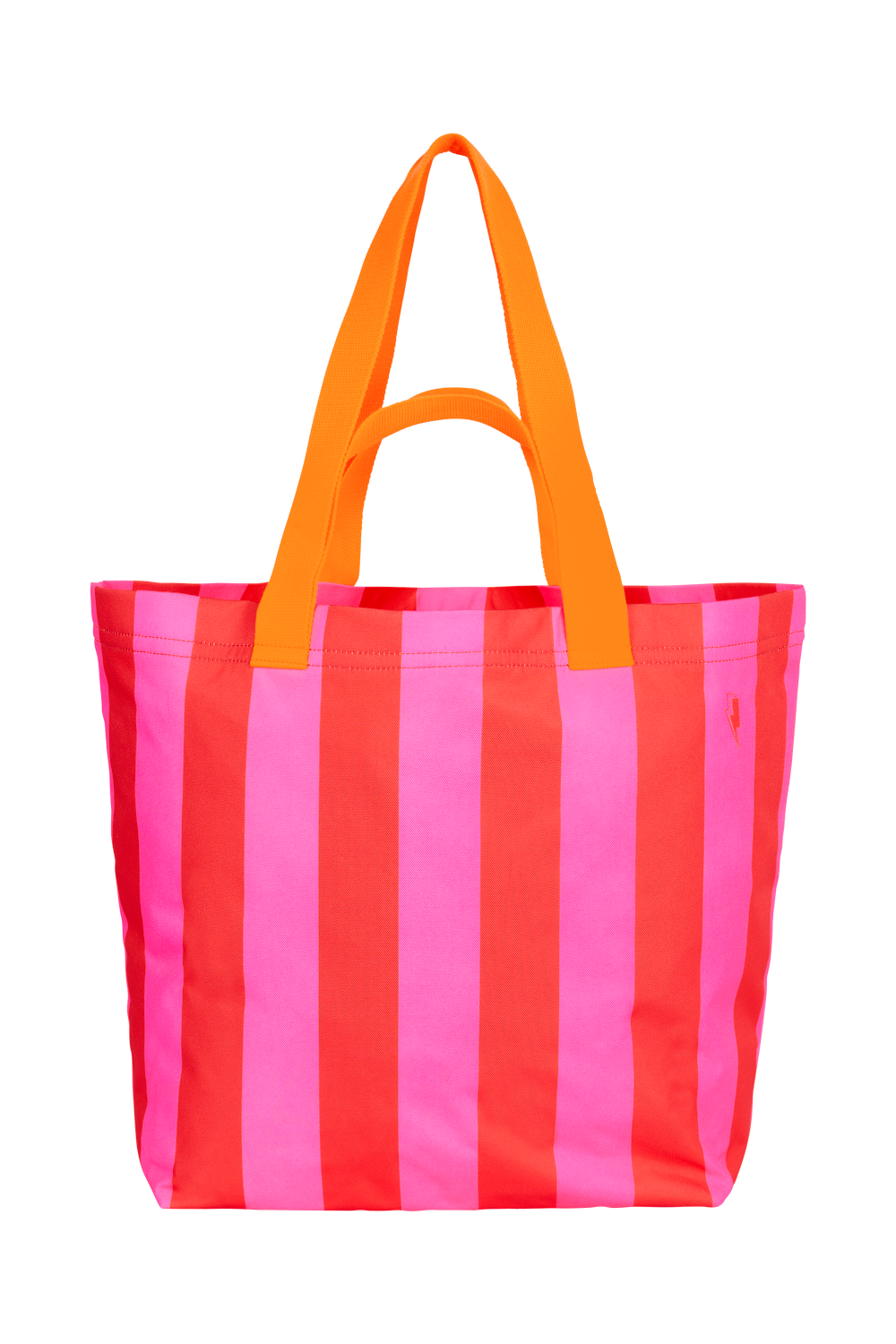 Red with Pink Stripe Shopper Bag