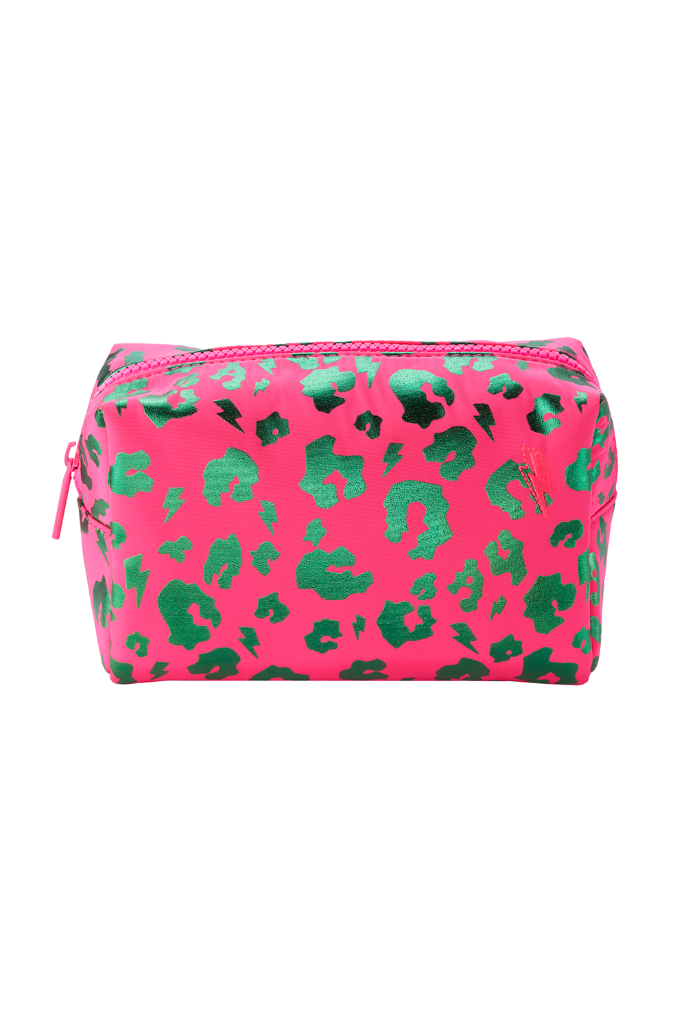 Scamp & Dude x Sam Chapman Hot Pink with Metallic Turquoise Foil Leopard Makeup Bag