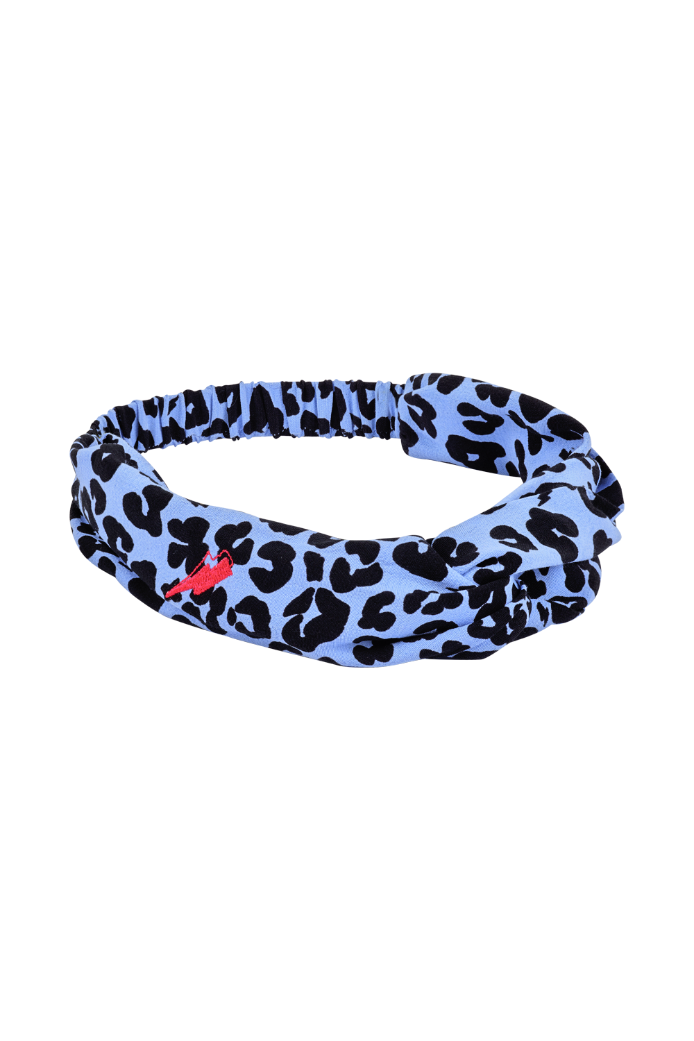 Soft Blue with Black Floral Leopard Headband