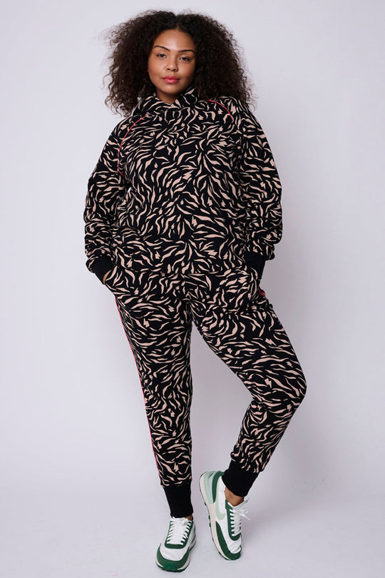 Amie Printed Jersey Joggers, Animal Print Joggers, Natural Leopard