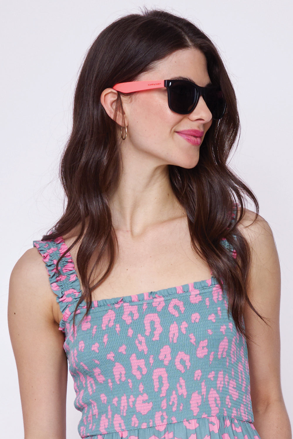 ’Neon Sunnies’ Black with Orange and Neon Pink