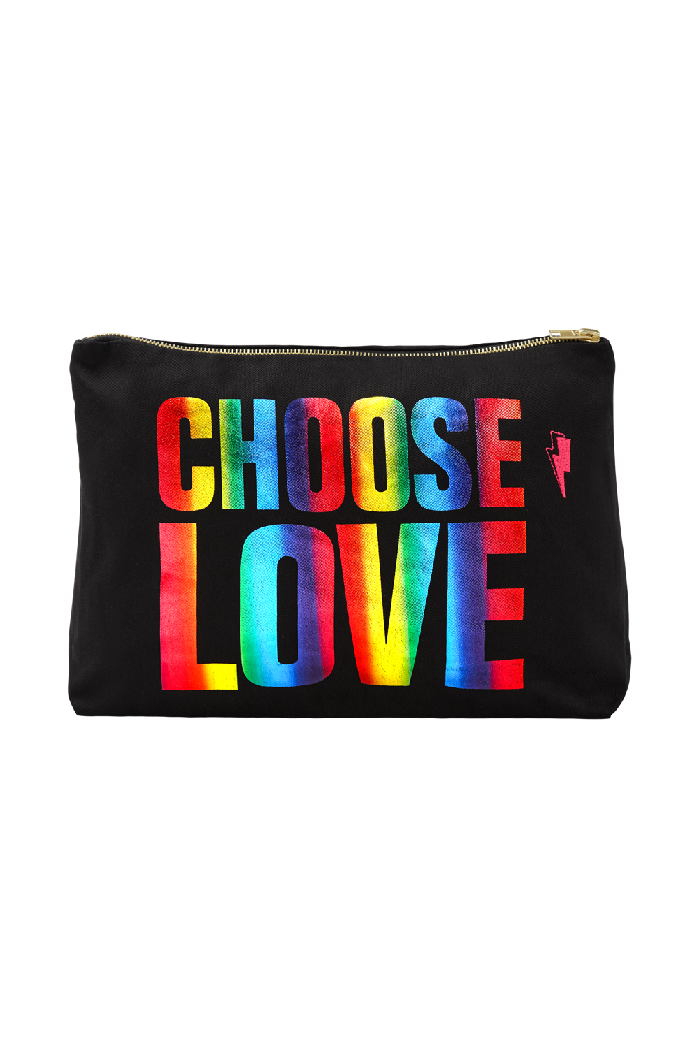 CHOOSE LOVE Black with Metallic Rainbow Foil Swag Bag