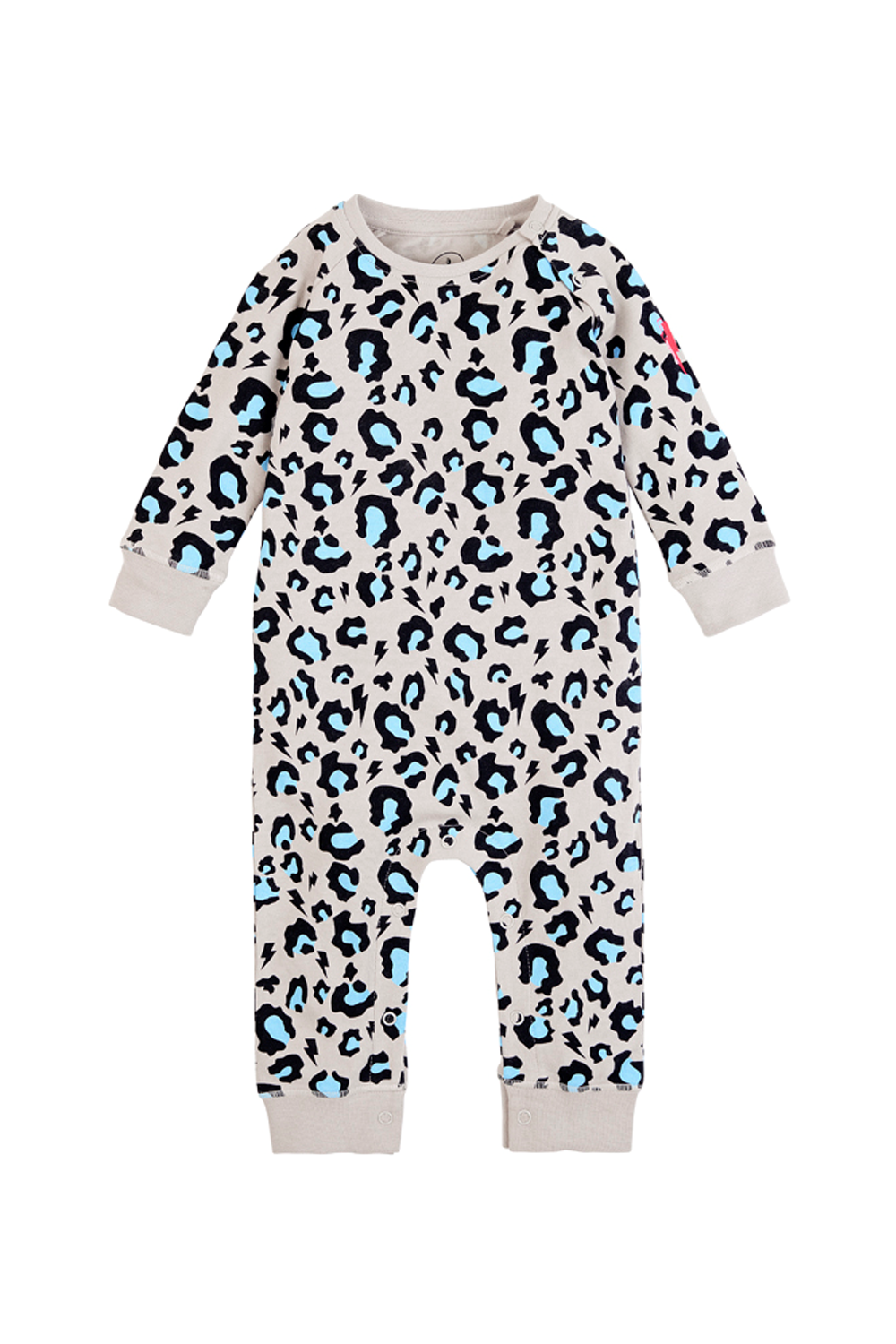 Grey with Blue and Black Snow Leopard Romper