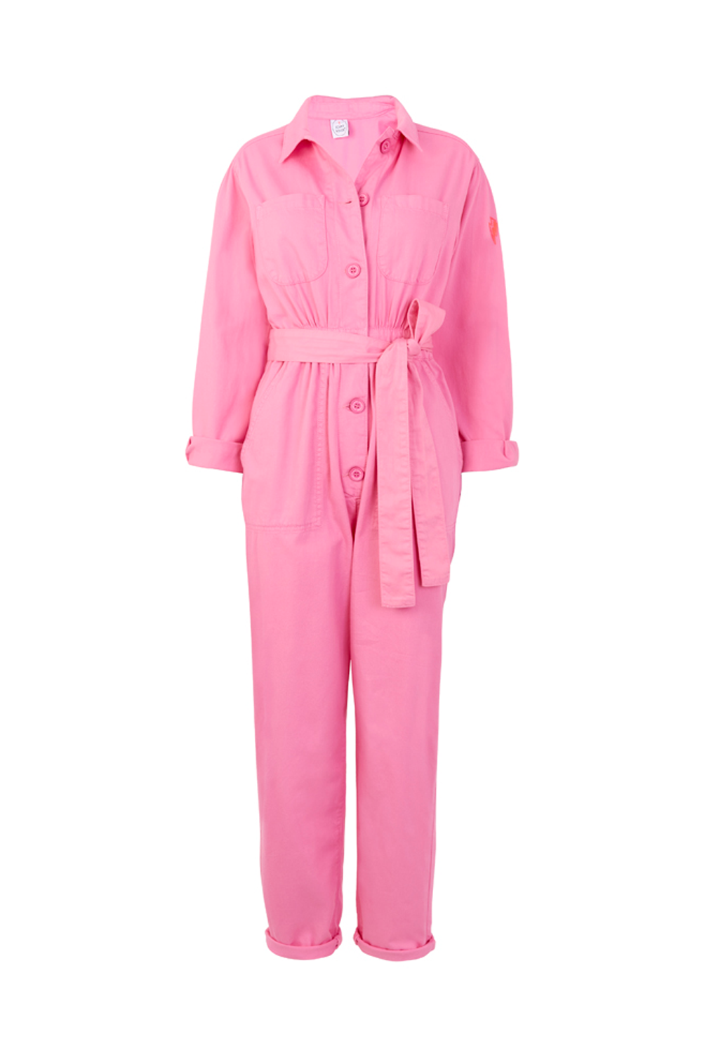 Pink Cotton Twill Jumpsuit