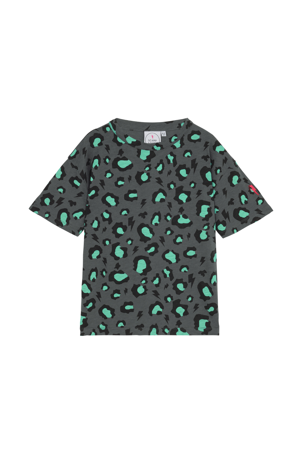 Kids Grey with Green Snow Leopard T-shirt