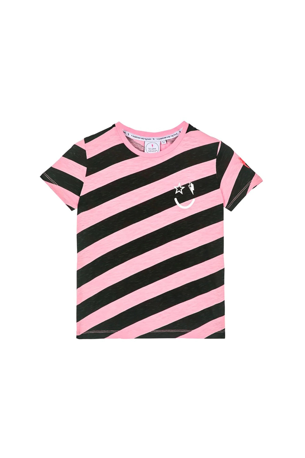 Kids Pink and Black Stripe T-Shirt