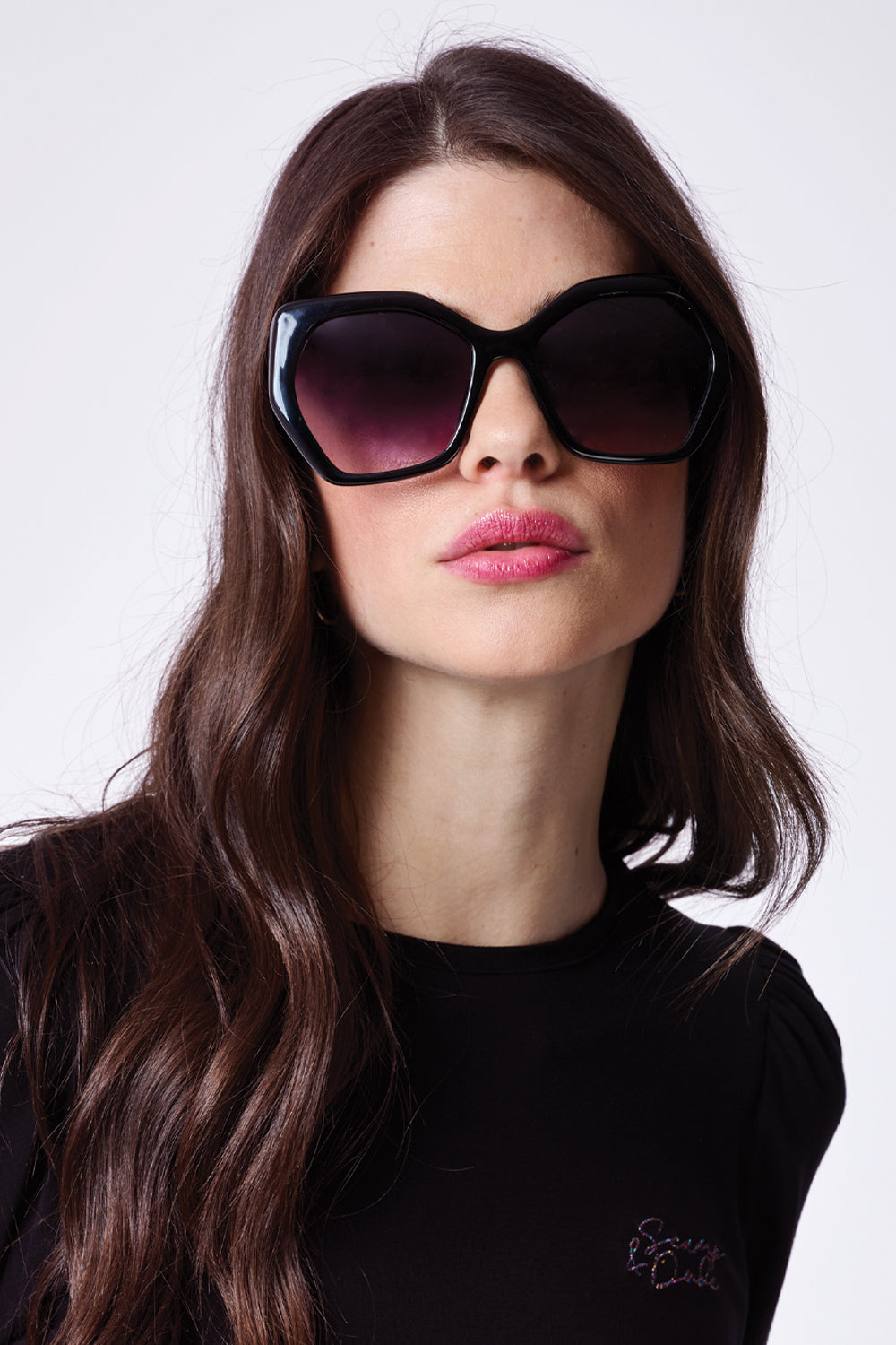 Sofia Black Oversized Sunglasses