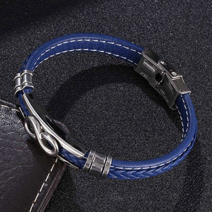 Casual Infinity Symbol Charm Bracelets for Men Microfiber Leather Wristband
