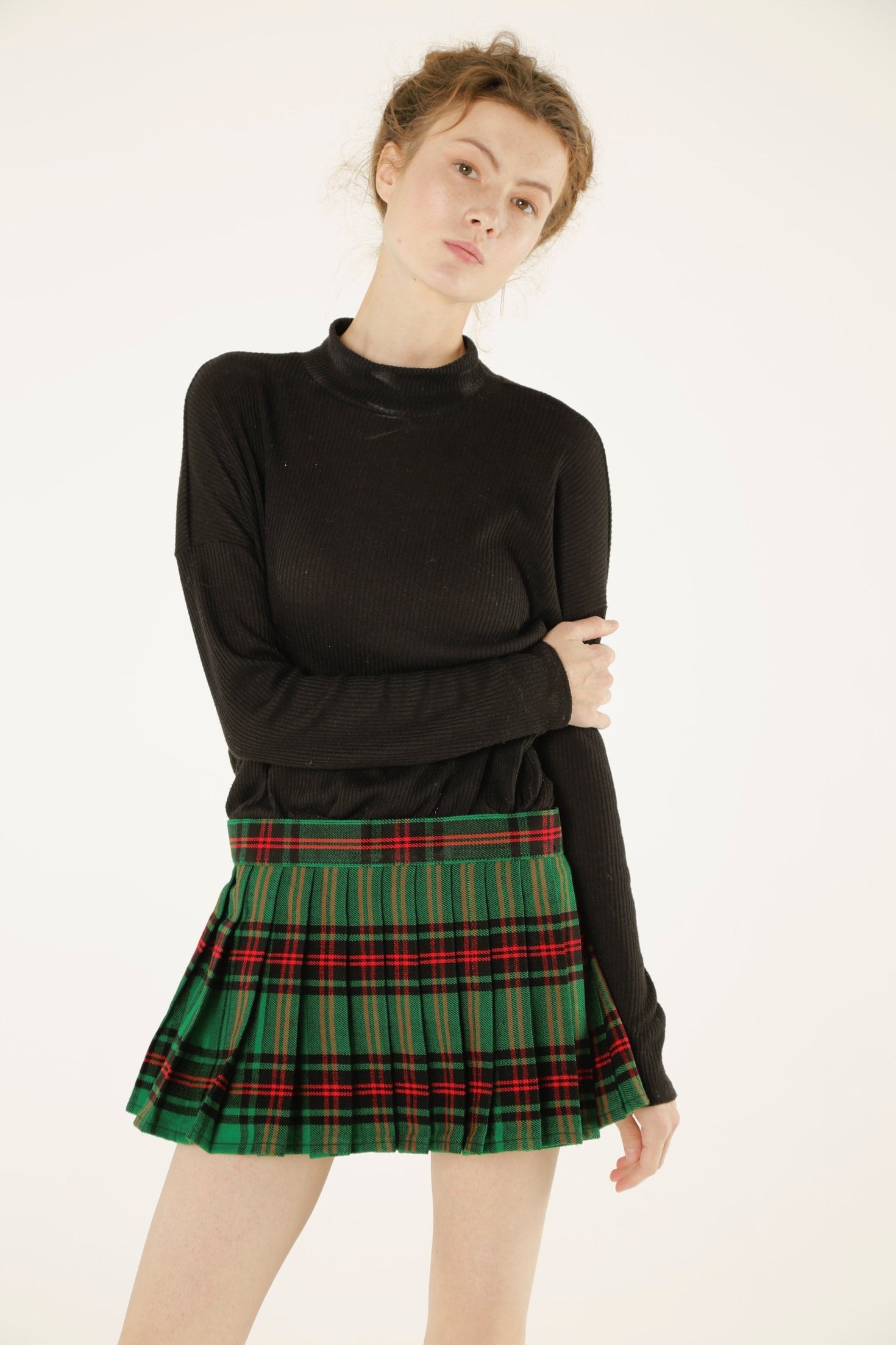 Wrap Around Pleated Plaid Short Skirt Scottish Kilt™ 