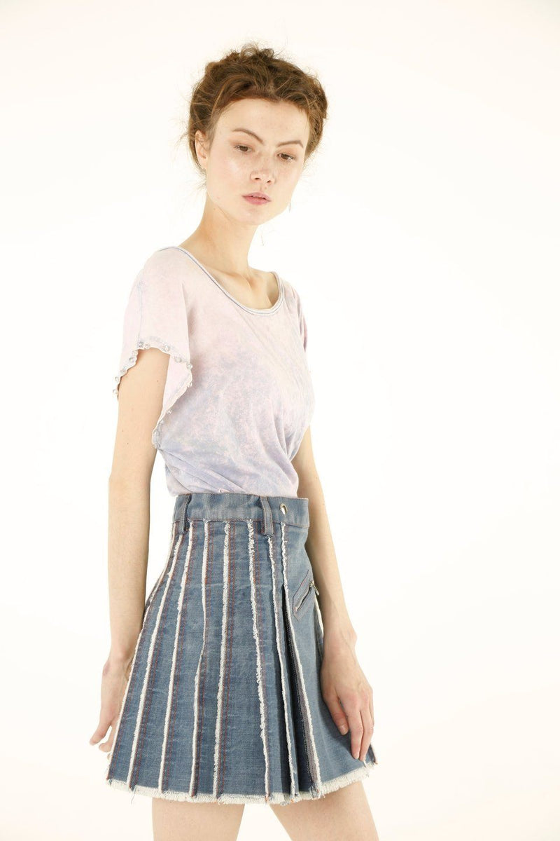 Denim Kilt for Women | Washed Looking Light colored – Scottish Kilt