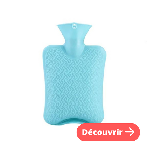 Bouillotte à eau silicone bleue