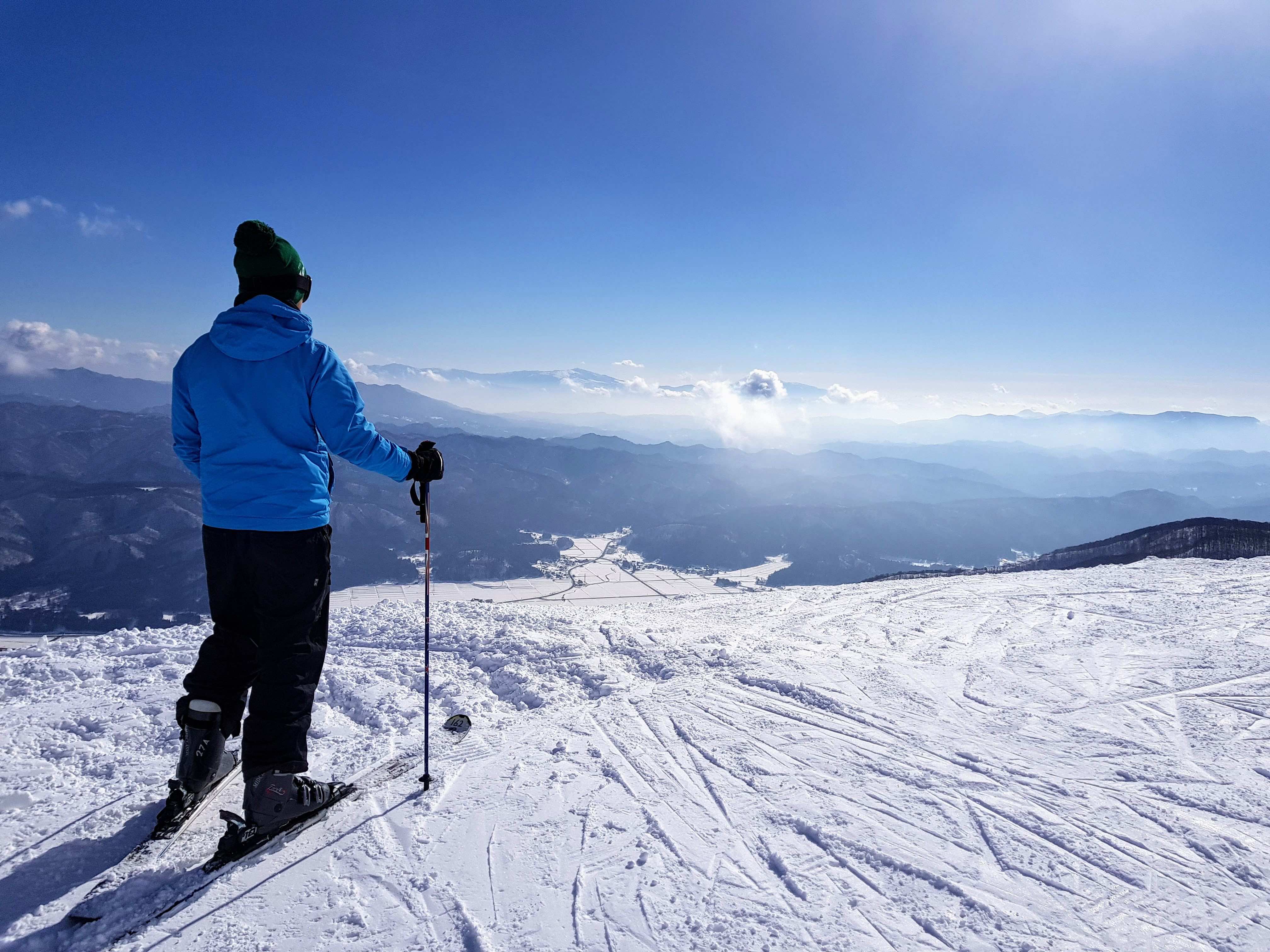 Skier on a mountain top