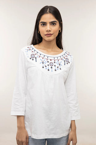 The Adela Top White