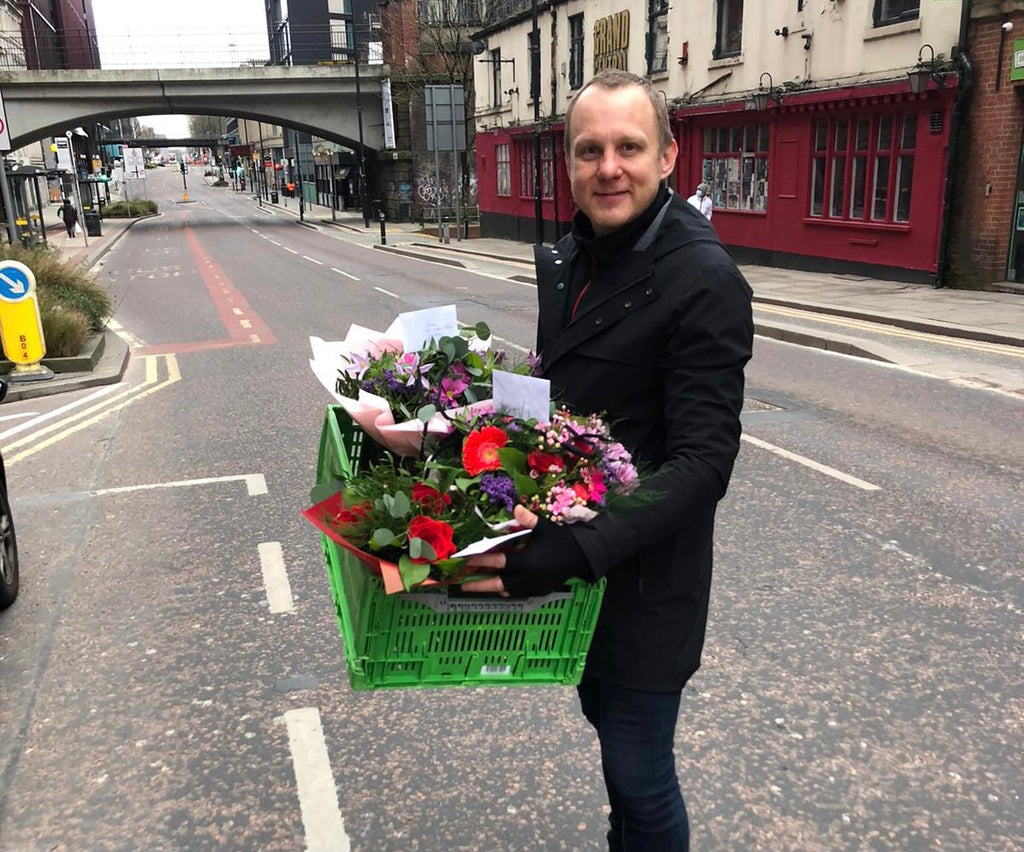 Man delivering flowers