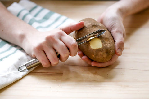 econome legumes Éplucheur de pommes de terre manuel à double tranchant en  acier inoxydable pour éplucher
