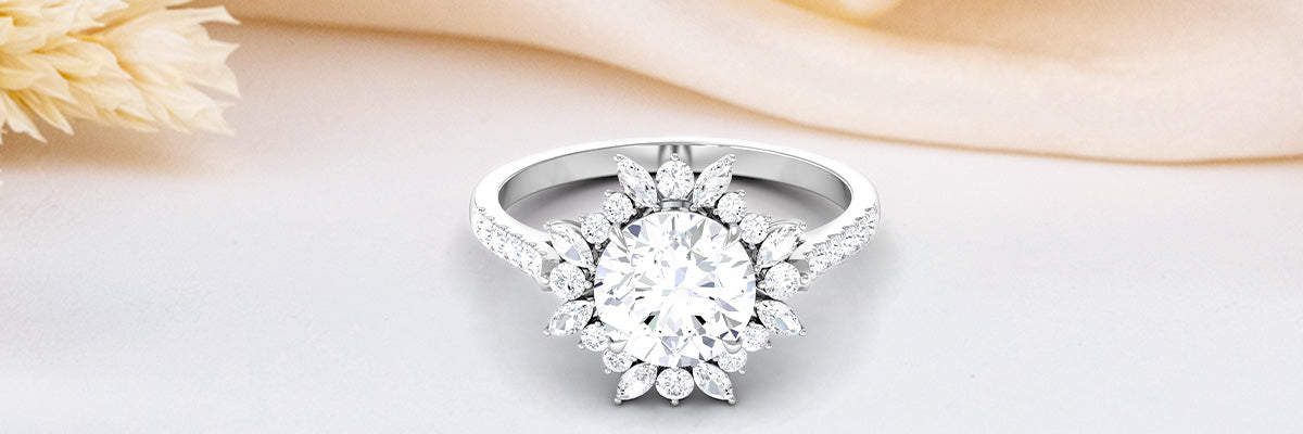 Moissanite Solitaire Cocktail Engagement Ring
