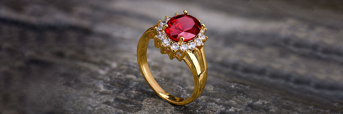 What does a ruby symbolize in an engagement ring?