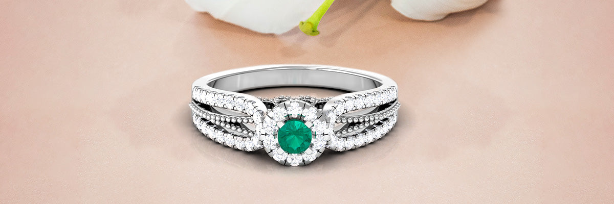 Emerald Designer Engagement Ring