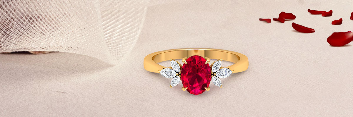 Claw Set Ruby Solitaire Engagement Ring
