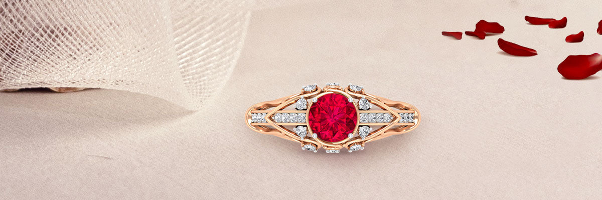 Vintage Inspired Ruby Gold Engagement Ring