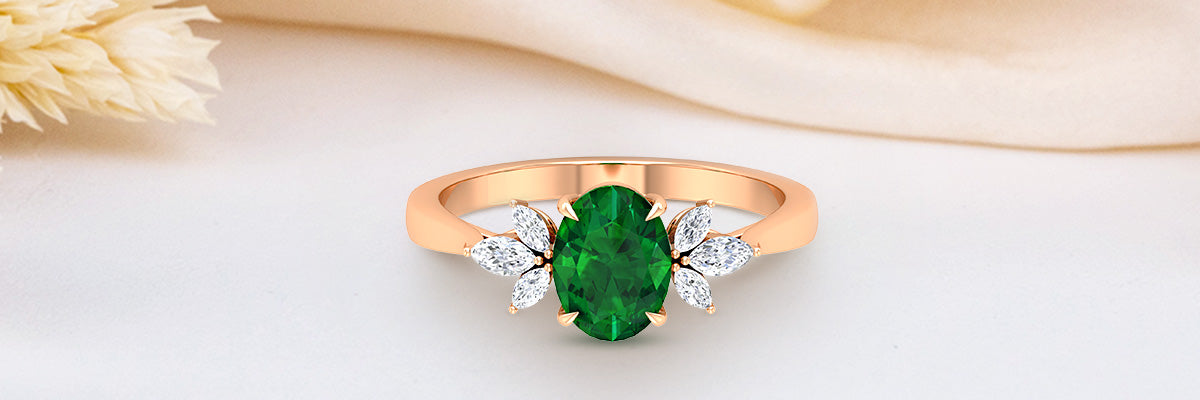 Oval Emerald Solitaire Engagement Ring