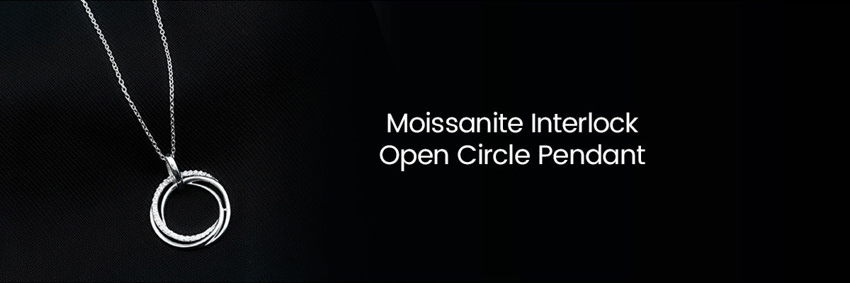 Moissanite Interlock Open Circle Pendant