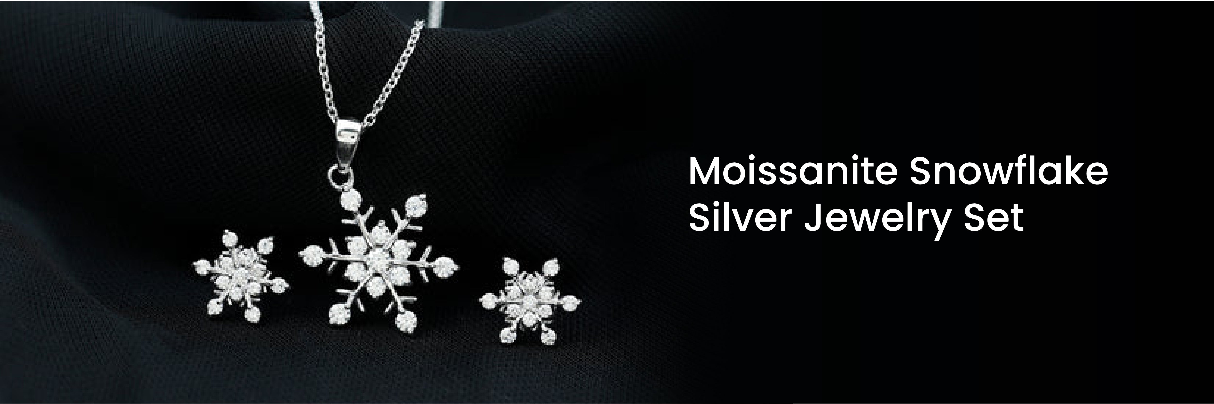 Moissanite Snowflake Silver Jewelry Set