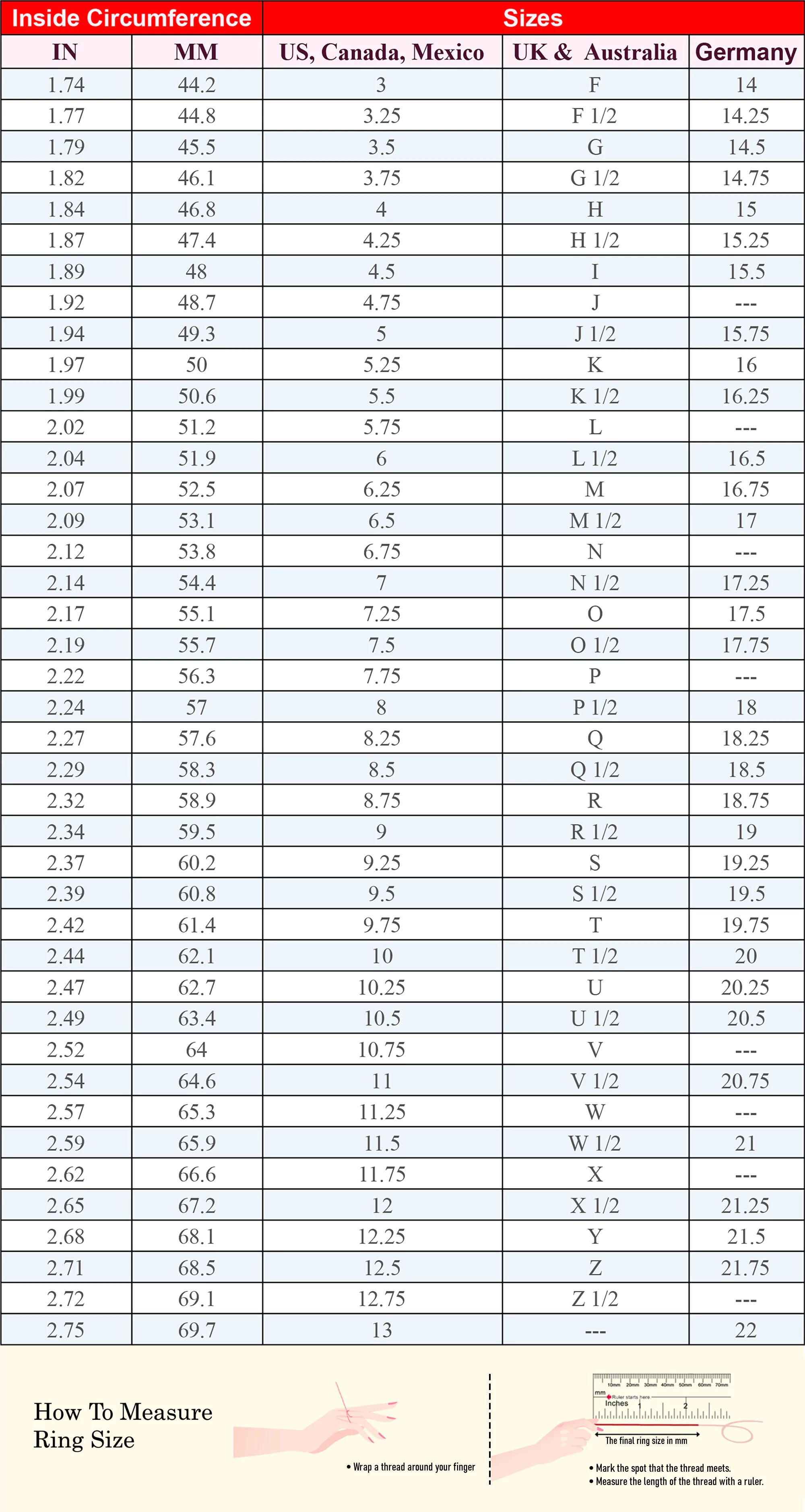 Ring Size Guide