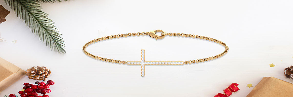 Subtle Diamond Cross Chain Bracelet