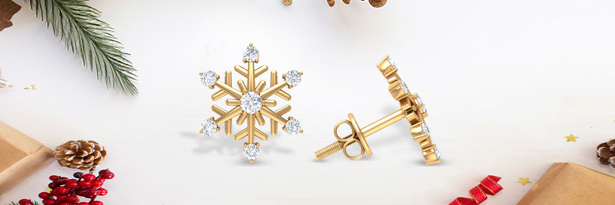 Striking Diamond Snowflake Earrings